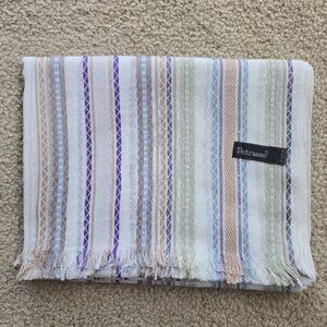NWOT Petrusse Embroidered Lightweight Summer Scarf Cotton